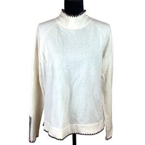 CASHMERE NEUTRAL CONTRAST STITCHING SWEATER from ONLY MINE